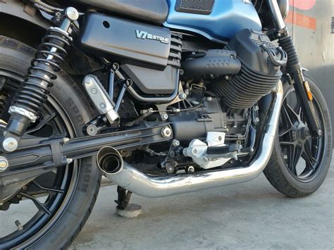 MassMoto Exhaust Full System Hot-Rod 2in2 Silencers Moto Guzzi V7 III ...