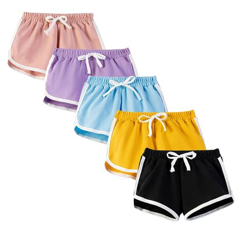 HuaAngel Girls Athletic Shorts Running Dolphin Shorts 5 Packs Sizes 4 ...
