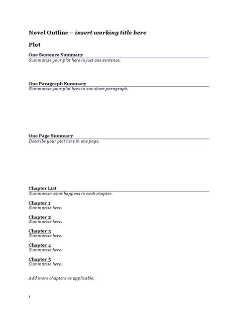 Novel Outline Template | PDF