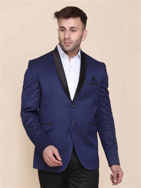 Men Blue Tuxedo With Hanky – Tahvo India