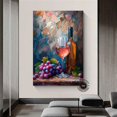 Wine Bottle Canvas Wall Art Wine Glass Canvas Wall Decor Red Wine ...
