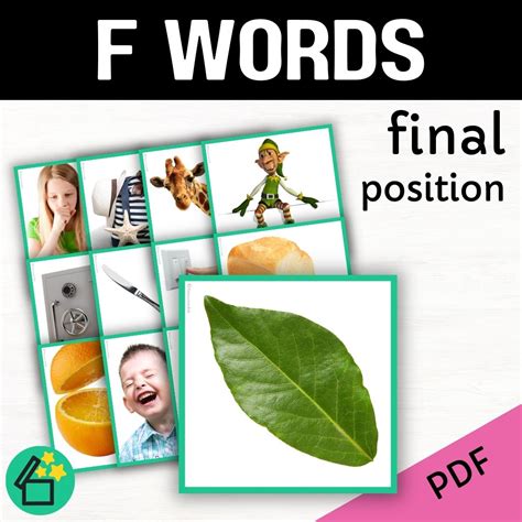 F Words | Words ending with F | Speech Therapy Resources | pdf ...