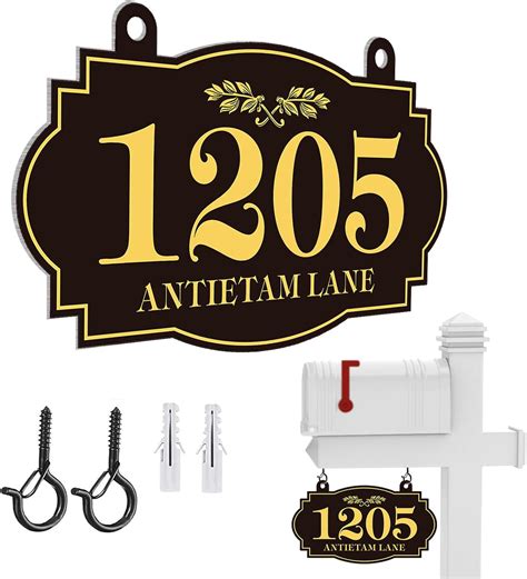 Amazon.com: Hanging Address Plaque Sign Lucky Leaf - Reflective House ...