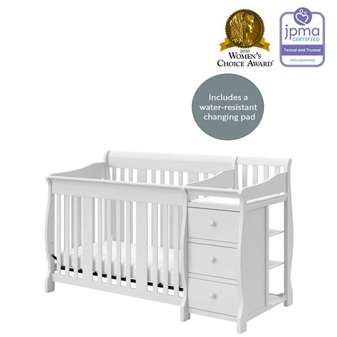 Storkcraft Portofino 4-in-1 Convertible Crib and Changer (White) – Crib ...