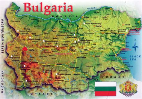 Large map of Bulgaria with relief, roads and cities | Bulgaria | Europe | Mapsland | Maps of the ...