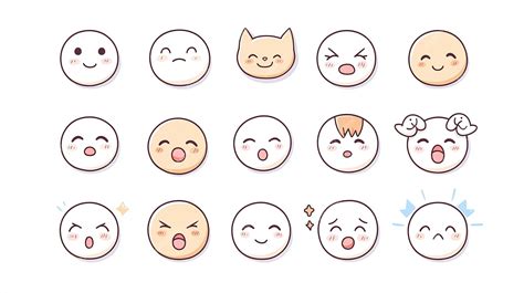 Cute Kawaii Emoji Set Adorable Chibi Emoticons | Premium AI-generated image