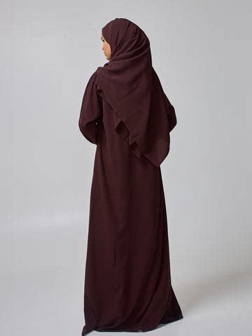 Modest Embroidered Brown Abaya for Women with Matching Hijab – Nabia