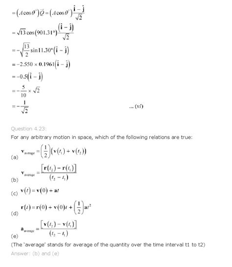 Motion in a plane ncert solution class 11