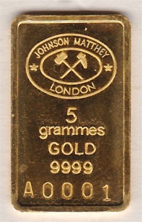 Five Gram Gold Bar - Johnson Matthey | Dorset Coin Company