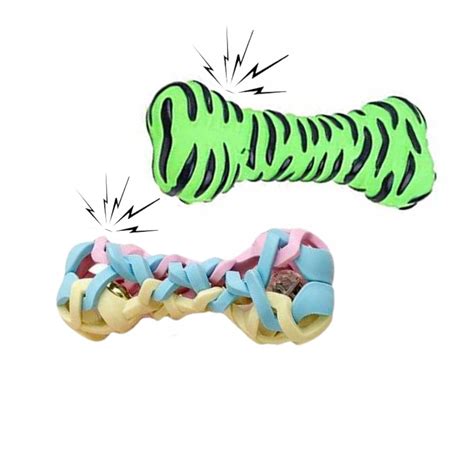 Buy Bon Chien Squeeze Zebra Pattern Shape Vinyl Rubber Bone Toy ...