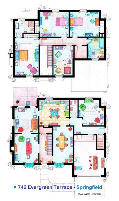 House of Simpson family - Both floorplans | Casa de los simpson, Planos ...