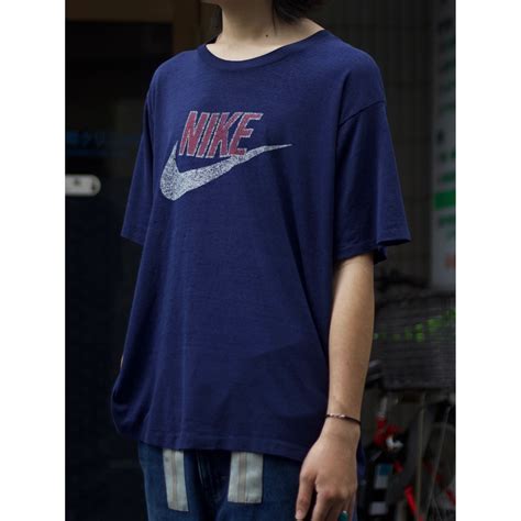 【CUBA】1990s vintage "NIKE" nice boro swash print t-shirts made in usa ...