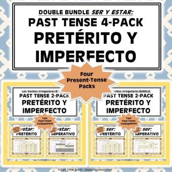 Ser & Estar | Past-Tense 4-Pack (Preterite & Imperfect) | Spanish Verb ...