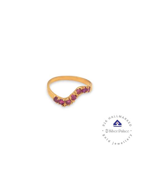 Kanche Collections Floral Design & Matt Finish 22kt Gold Ring For ...