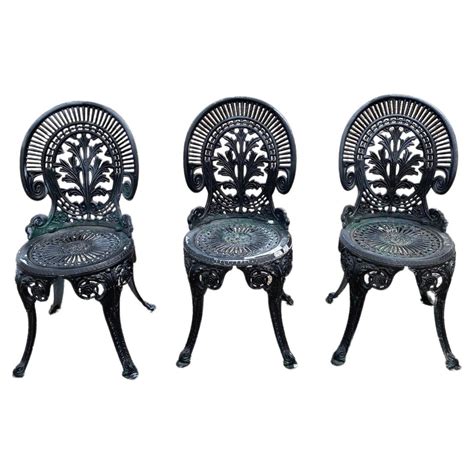 Cast Aluminium Antique Style Outdoor Garden Bistro Small Side Chairs ...