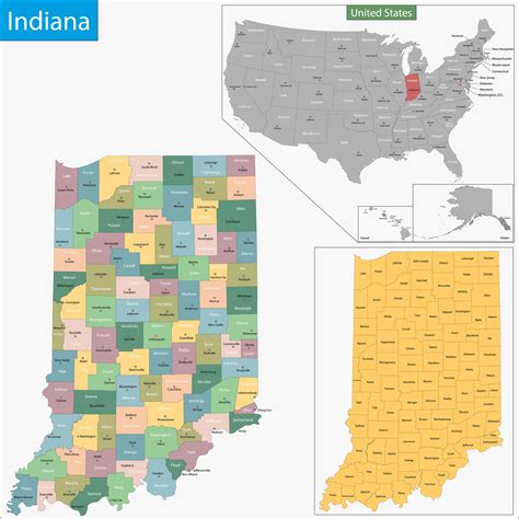 Map of Indiana - Guide of the World