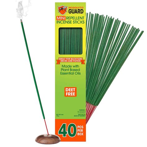 Mosquito Guard40 Repellent Sticks Deet Free Plant Based Outdoor Patio ...