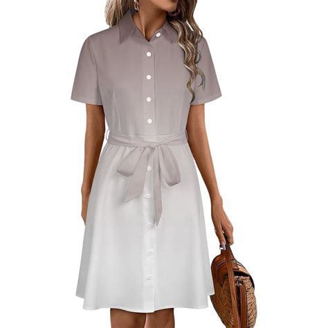 Aesthetic Purple Violet And White Gradient Womens Shirt Dresses Women'S ...