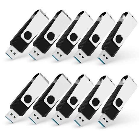 Sanfeya USB 3.0 Flash Drives 32GB 10 Pack Thumb Drives Swivel Storage ...