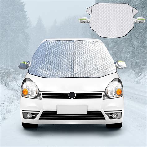 Windshield Cover for Ice and Snow, Windshield Snow Cover 4-Layer Protection for Snow, Ice, UV ...