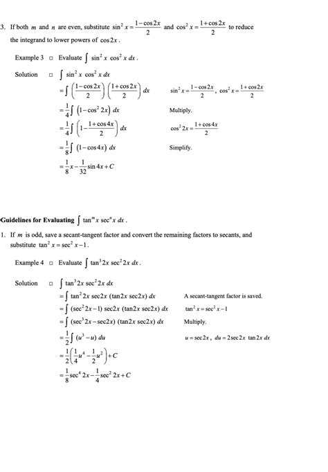 Image result for Basic Trig Integrals