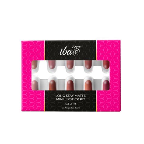 Buy Iba Long Stay Matte Mini Lipstick Kit (Pack of 10) | Best Price Online