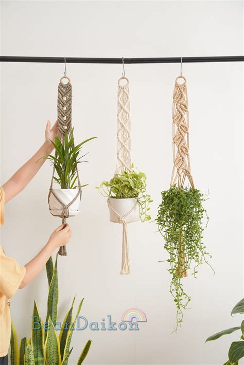 Macrame Plant Hanger, Boho Plant Holder, Ceiling Plant Hanger, Modern ...