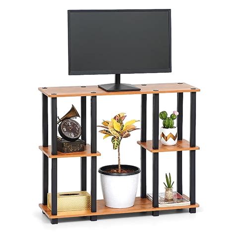 Livzing Turn-N-Tube 6 Tier Wooden Rack Engineered Wood TV Entertainment ...