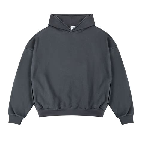 400 gsm Dropped Shoulders Dark Gray Hoodie - KAUZEN CLO.