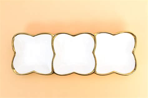 Three-slot Sauce Dish Relish Plate Bowl for Seasoning Spices Appetizer ...