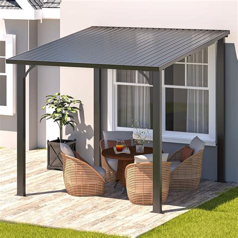 Amazon.com : AECOJOY Hardtop Gazebo Outdoor Pergola 8'x8', Small Heavy ...
