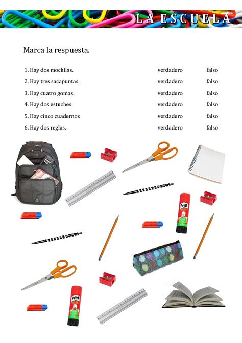 School Supplies In Spanish