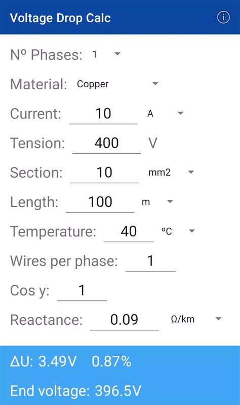 Voltage Drop Formula