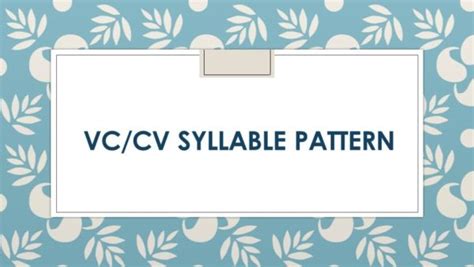Image result for Vccv Syllable Pattern