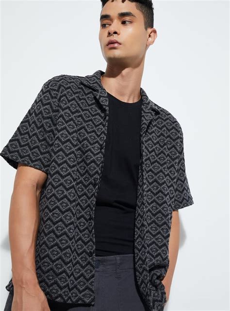 Buy URB_N Men Regular Fit Crochet Resort Shirt Online at just Rs. 999.0 ...
