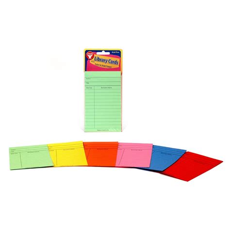 Hygloss Products Library Checkout Cards – Bright Colored Due Date Note ...
