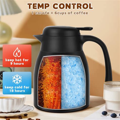 Buy 40oz Thermal Coffee Carafe Insulated Coffee Thermos, Stainless ...