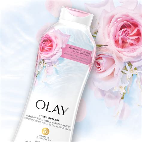 Buy Olay Fresh Outlast Rose Water & Sweet Nectar Body Wash, 30 fl oz ...