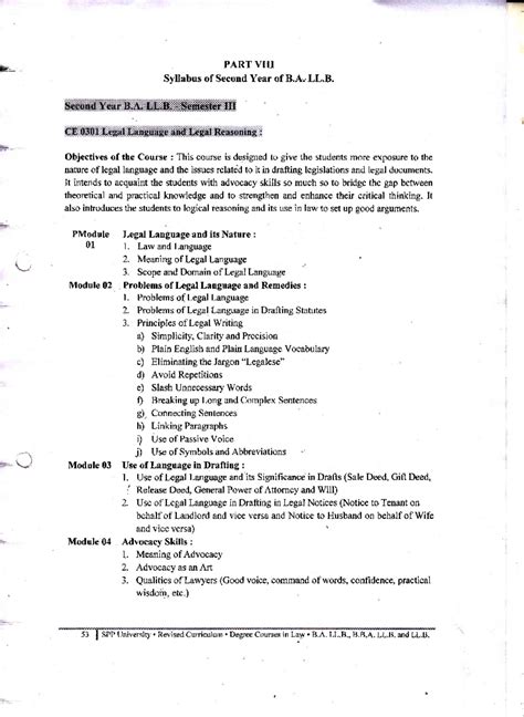 301 Legal Language and Legal Reasoning - Syllabus Overview for B.A.LL.B ...