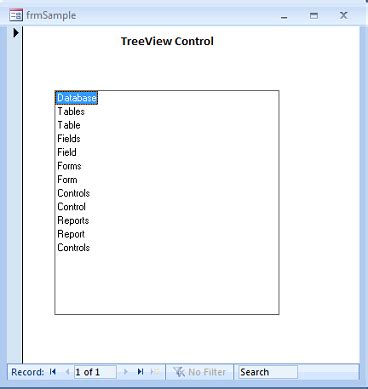 Image result for MS Access TreeView Example