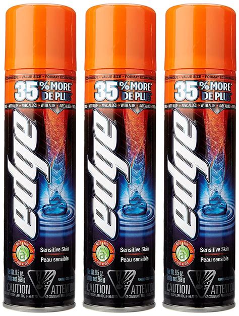 Edge Shave Gel Sensitive Skin with Aloe 9.5 oz - 3 Pack | Soothing ...