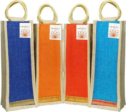 INDOZY Jute Bottle Bags Pack of 4 Grocery Bags Price in India - Buy ...