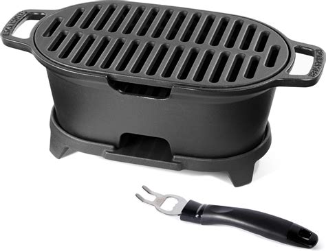 IronMaster M28 Cast Iron Hibachi Grill, Portable Mini Tabletop Charcoal ...