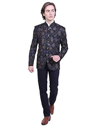 Buy Aksmy Jodhpuri Style Bandgala Slim Fit Blazer for Men for Wedding ...