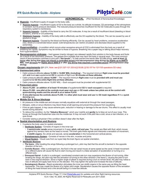Ifr quick reviewsheets pilot cafe | PDF