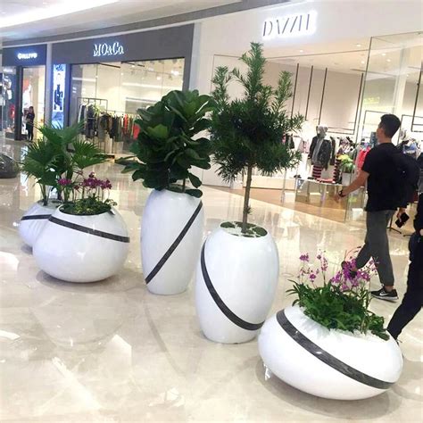 半圆形玻璃钢花盆 现代家居装饰插花瓶 白色大花盆大碗造型花器-阿里巴巴