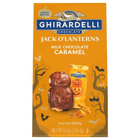 Ghirardelli Milk Chocolate, Jack O'Lanterns, Caramel (4.1 oz) Delivery ...