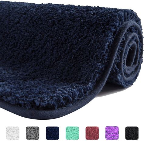 Luxury Bathroom Rugs Non Slip, Large Navy Bath Rugs for Bathroom Decor ...