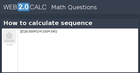 View question - How to calculate sequence