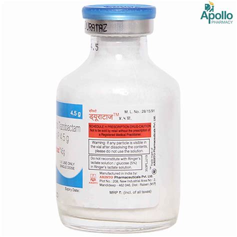 Durataz 4.5 gm Injection 1's Price, Uses, Side Effects, Composition ...